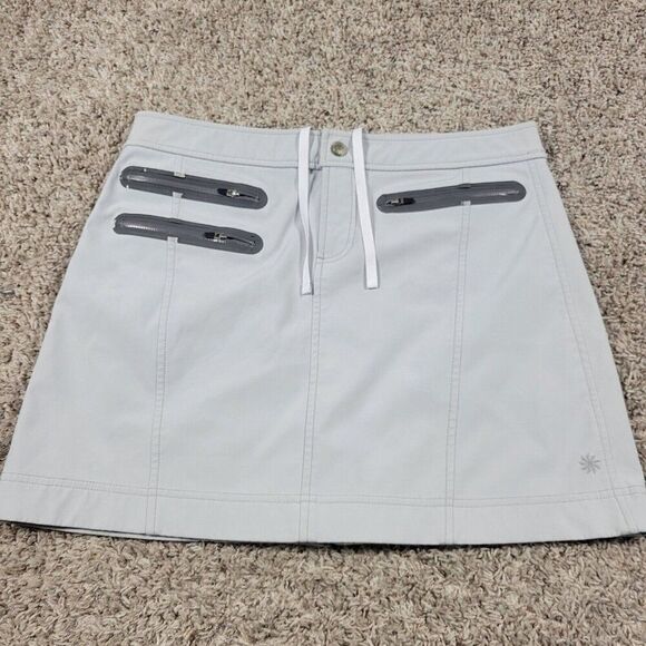 Athleta Dresses & Skirts - Athleta Skirt Womens 8 Gray Fleece Lined Drawstring Zip Pockets